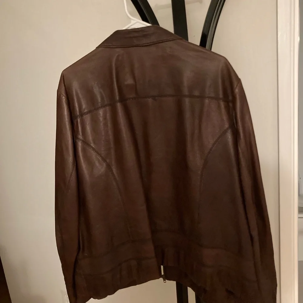 Real leather jacket in brown! - Picture 2 of 4